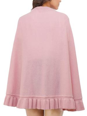 ruffled hem solid cape - 15253462 - Standard Image - 4