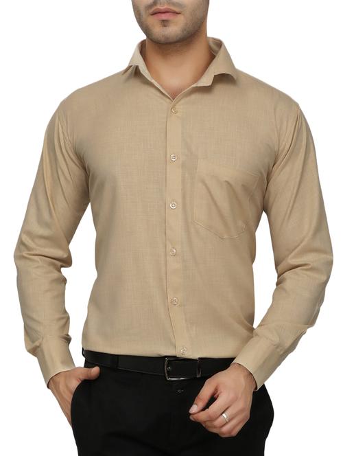 beige cotton formal shirt - 15253706 - Standard Image - 1