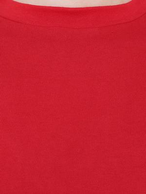 red solid cotton cut out crop top - 15254542 - Standard Image - 4