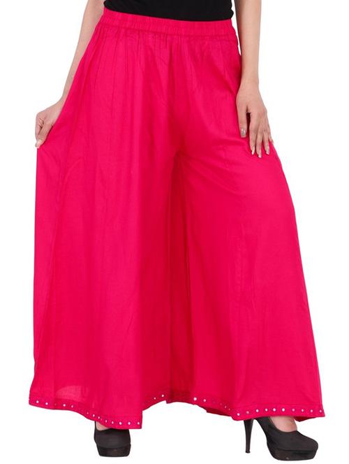 pink viscose flared palazzo - 15255929 - Very Small Image - 1