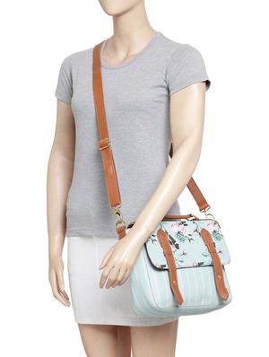 blue leatherette (pu) regular satchel - 15257684 - Standard Image - 4