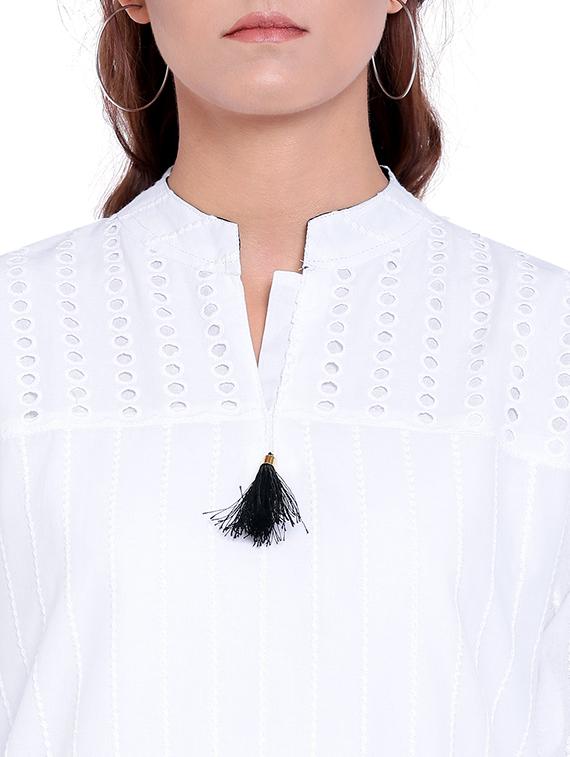 schiffli work kurta & palazoo set - 15258558 - Zoom Image - 4