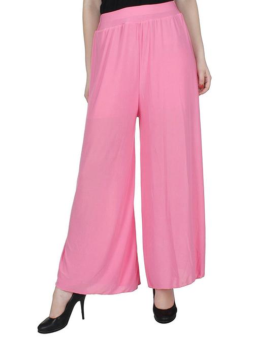 solid pink viscose palazzo - 15258608 - Very Small Image - 1