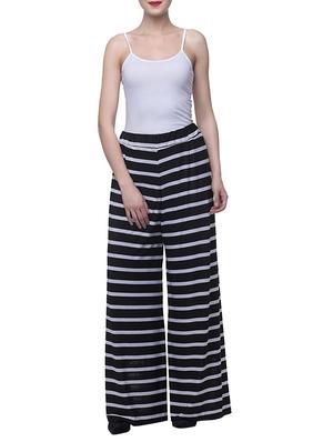 black striped viscose palazzo - 15258633 - Standard Image - 4