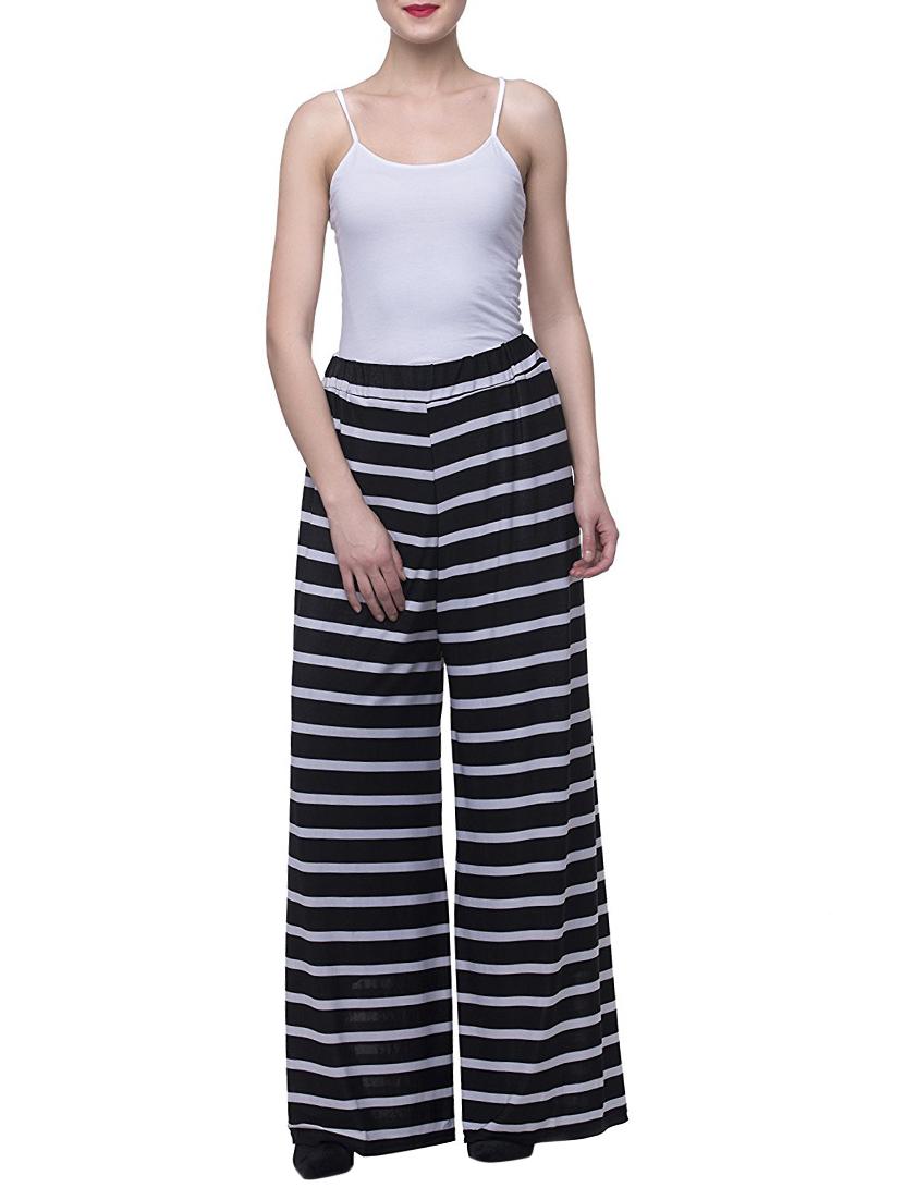 black striped viscose palazzo - 15258633 - Zoom Image - 4