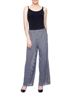 black striped viscose palazzo - 15258635 - Standard Image - 4