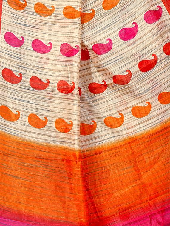 beige art silk bhagalpuri saree with blouse - 15258984 - Zoom Image - 4