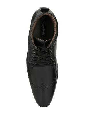black leatherette lace-up derby - 15260956 - Standard Image - 4