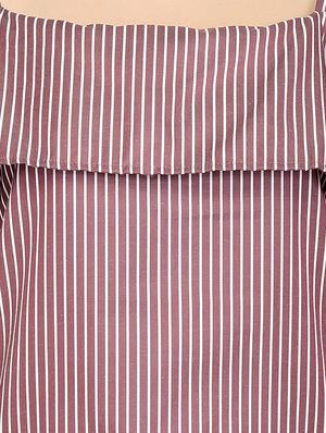 cold shoulder striped top - 15263088 - Standard Image - 4