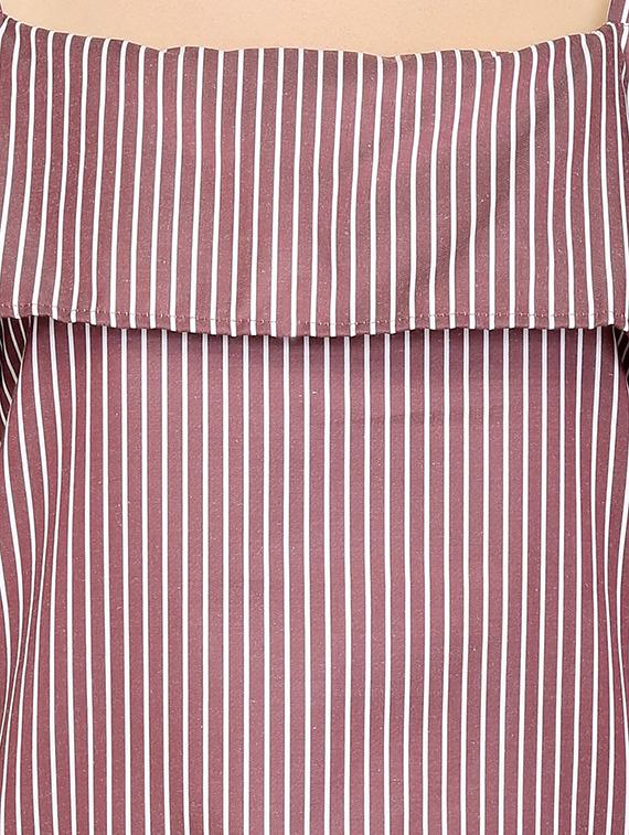 cold shoulder striped top - 15263088 - Zoom Image - 4