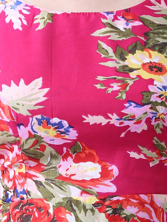 pink floral crepe maxi dress - 15264391 - Zoom Image - 4