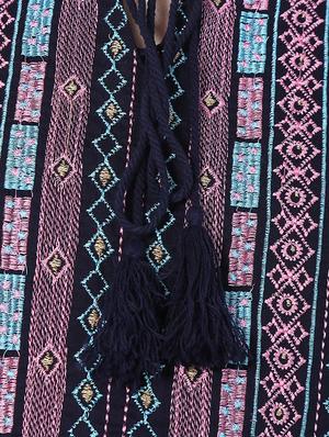 tie up neck embroidered tunic - 15265641 - Standard Image - 4