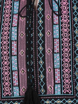 embroidered tie up neck top - 15265645 - Standard Image - 4