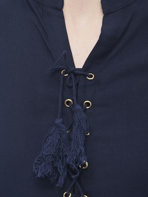 flute sleeved peplum top - 15266563 - Standard Image - 4