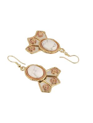 gold brass drop earring - 15266755 - Standard Image - 4