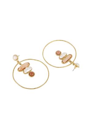 gold brass drop earring - 15266761 - Standard Image - 4