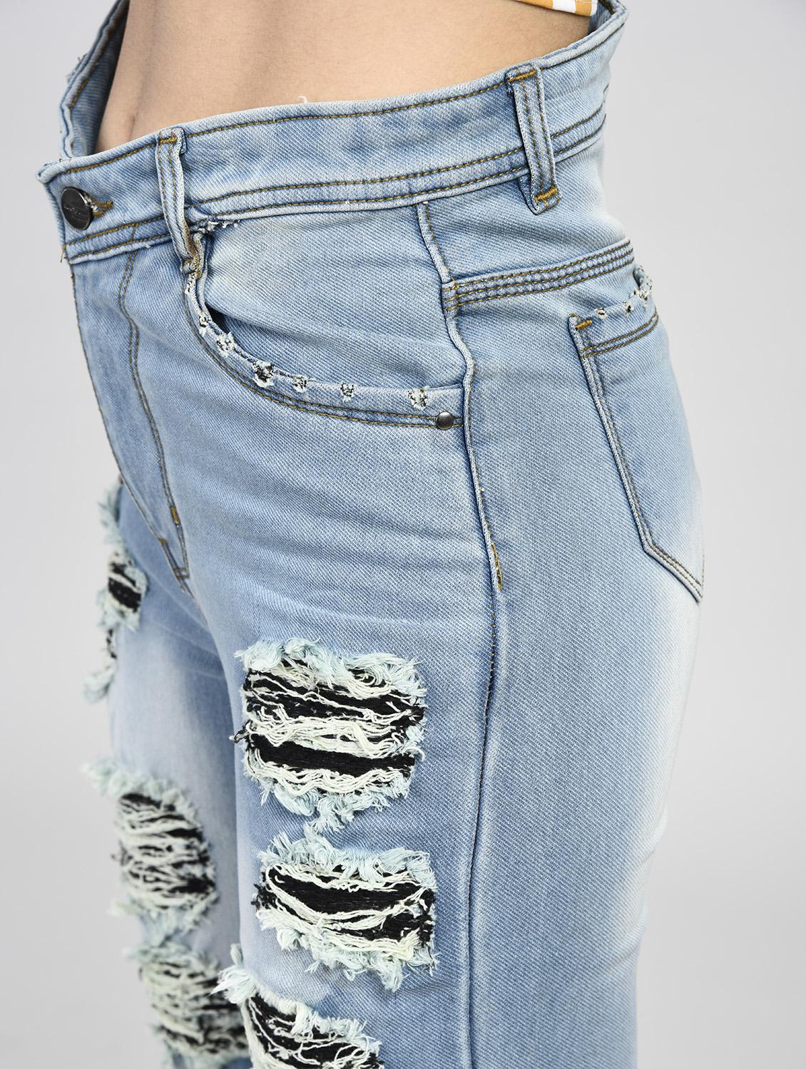 blue denim distressed jeans - 15266775 - Zoom Image - 4
