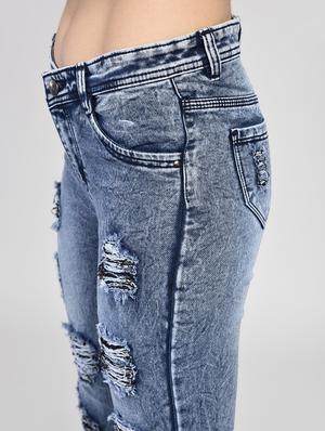 blue denim distressed jeans - 15266783 - Standard Image - 4
