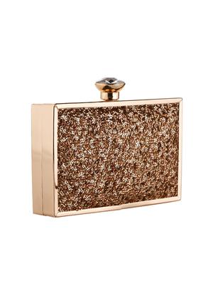 gold silk structured clutch - 15267929 - Standard Image - 4