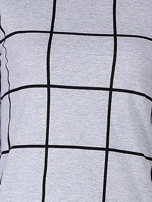 round neck checkered tee - 15268126 - Standard Image - 4