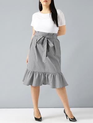 gingham checked flounce hem skirt - 15270178 - Standard Image - 4