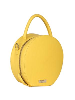 yellow leatherette (pu) regular sling bag - 15270238 - Standard Image - 4