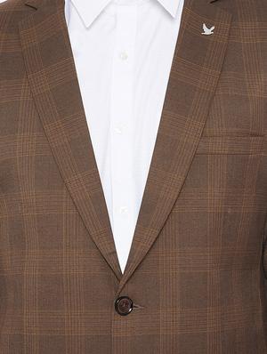 brown poly wool casual blazer - 15270568 - Standard Image - 4