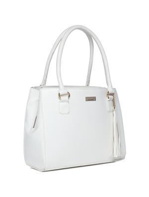 white leatherette (pu) regular handbag - 15272169 - Standard Image - 4