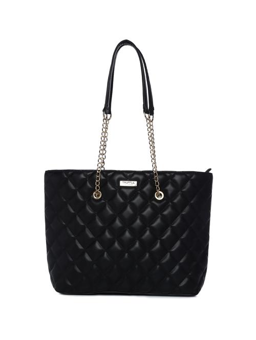 black leatherette (pu) regular handbag - 15272182 - Standard Image - 1