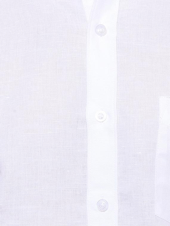 white linen formal shirt - 15272352 - Zoom Image - 4