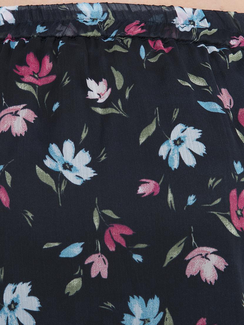 dark blue floral chiffon top - 15272958 - Zoom Image - 4