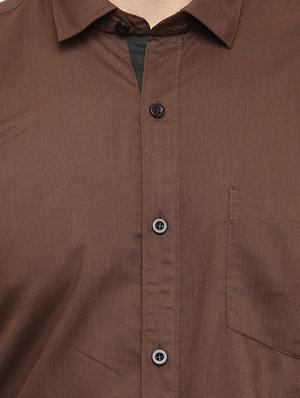 brown cotton casual shirt - 15273305 - Standard Image - 4