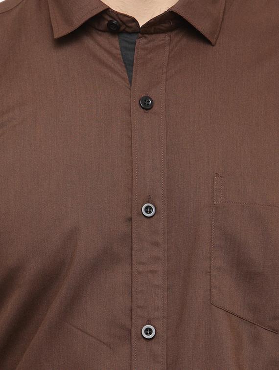 brown cotton casual shirt - 15273305 - Zoom Image - 4