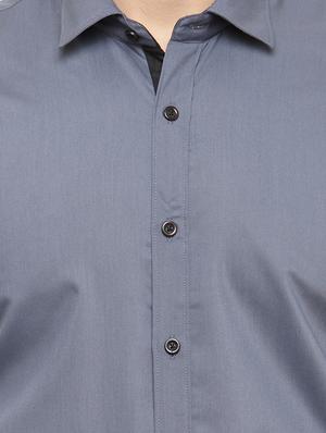 grey cotton formal shirt - 15273308 - Standard Image - 4