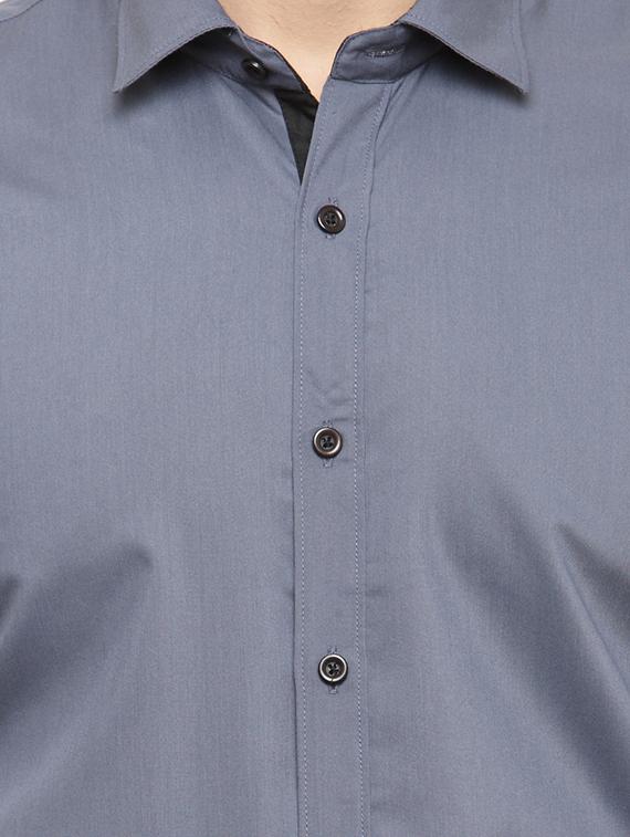 grey cotton formal shirt - 15273308 - Zoom Image - 4