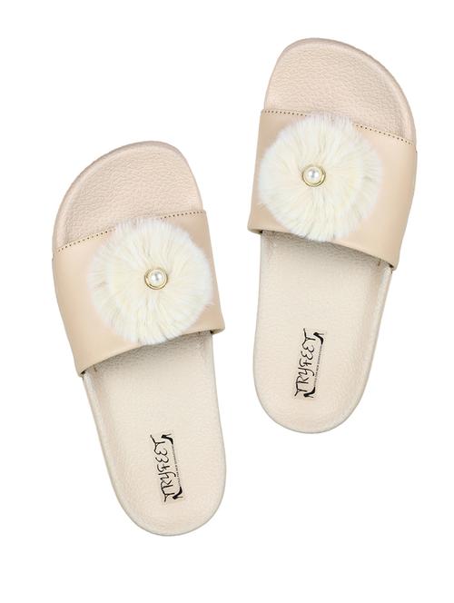 beige slides flip flops - 15273871 - Standard Image - 1