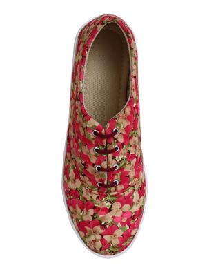 red canvas laceup sneakers - 15273907 - Standard Image - 4