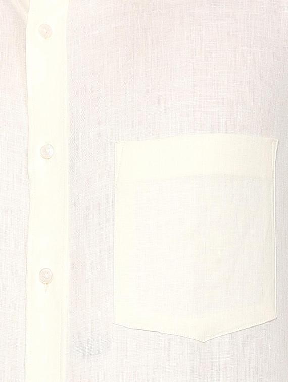 beige linen formal shirt - 15274692 - Zoom Image - 4