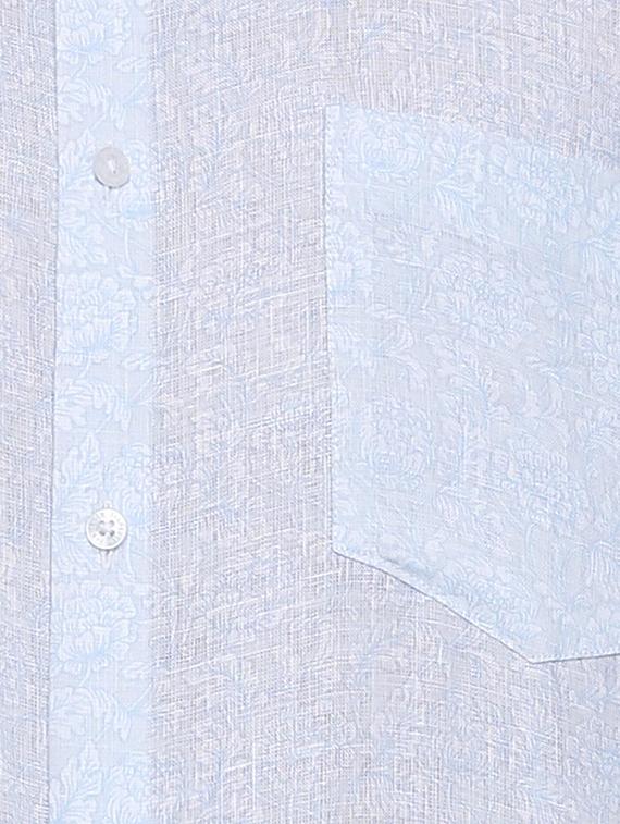 blue linen formal shirt - 15274702 - Zoom Image - 4