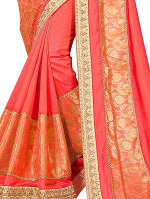 red silk woven saree with blouse - 15276841 - Standard Image - 4