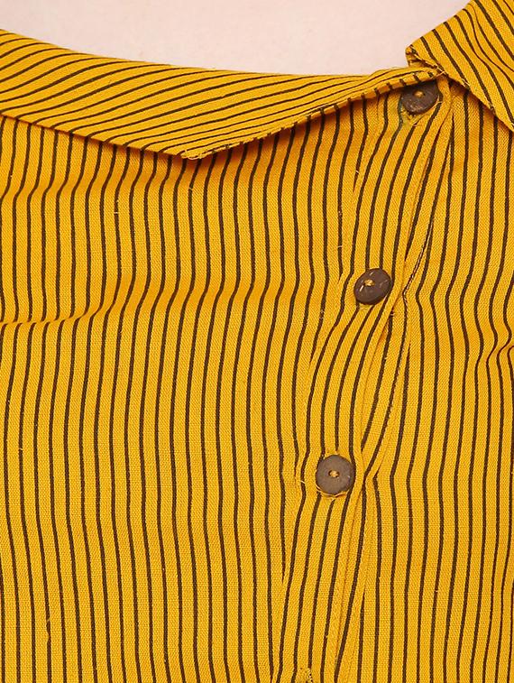 asymmetric collar striped top - 15277119 - Zoom Image - 4