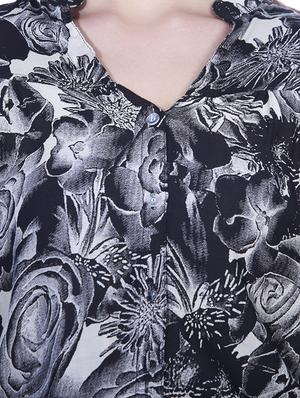 mandarin neck floral shirt - 15277985 - Standard Image - 4