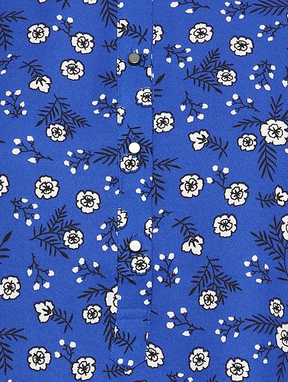 mandarin collar floral top - 15278499 - Zoom Image - 4