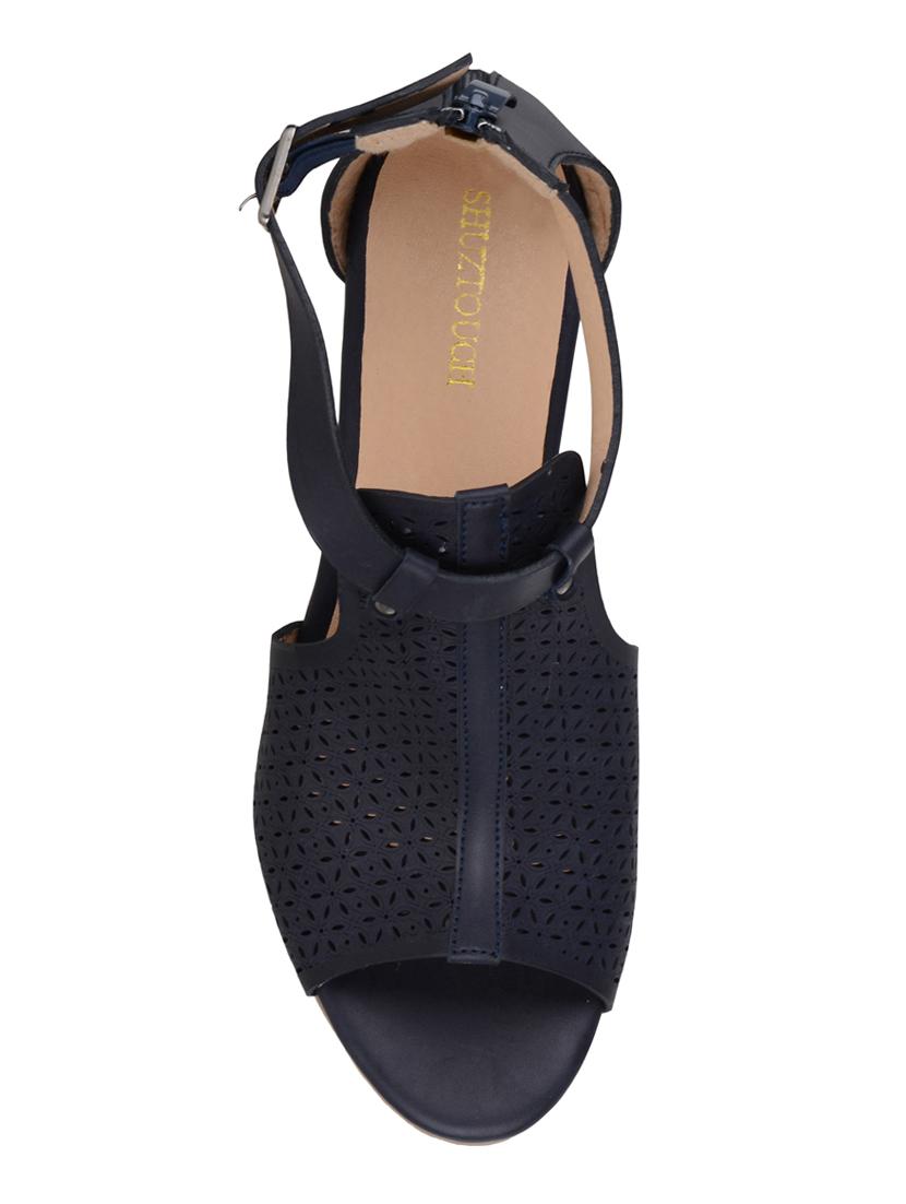 navy leatherette closed back sandals - 15279238 - Zoom Image - 4