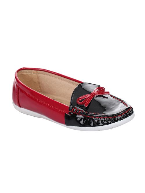 black faux leather slip on loafers - 15280426 - Standard Image - 1