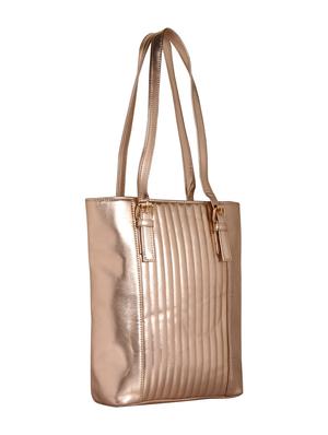 gold leatherette (pu) regular tote - 15283916 - Standard Image - 4
