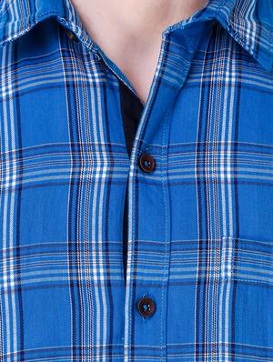 blue cotton casual shirt - 15286646 - Standard Image - 4