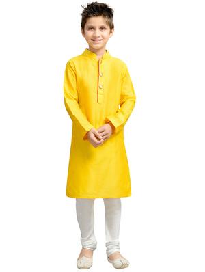yellow cotton blend kurta set - 15288500 - Standard Image - 4