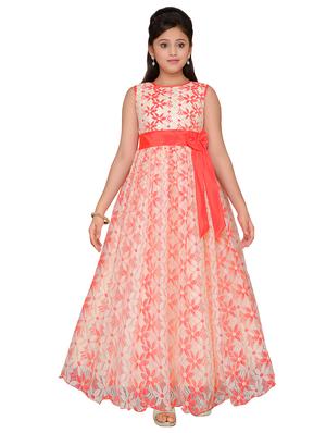 orange net party gown - 15290433 - Standard Image - 4