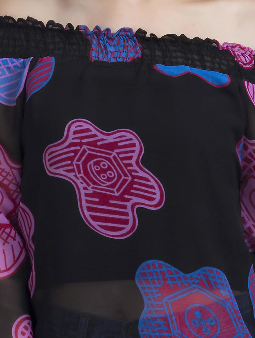printed georgette top - 15290468 - Zoom Image - 4
